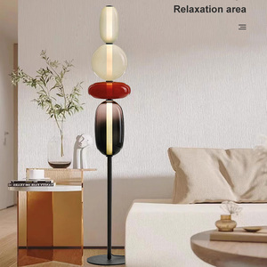 Contemporary Candy <strong>Floor</strong> <strong>Lamp</strong> - Lollipop Minimalist Glass Ellipse <strong>Shades</strong> Artistic Lighting System <strong>for</strong> Gallery Spaces - Product Image 2