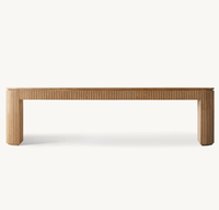 Nouvelle table d'entrée en chêne massif au design luxueux sculpté, table console pour canapé