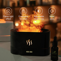 Humidificateur Diffuseur de Flamme Kinscoter Ultrasonique USB, Diffuseurs d'Huiles Essentielles à Effet Feu
