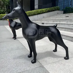 รูปปั้นสัตว์ที่กำหนดเองขนาดชีวิตรูปปั้นเรซินทันสมัยรูปปั้นสุนัขศิลปะนามธรรมไฟเบอร์กลาส