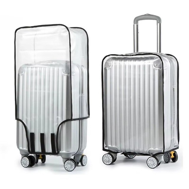 Custom Wear-Resistant Waterproof Dustproof Cover Pvc Transparent Stretch Luggage Bag Protection Luggage Suitcase Cover Protector
