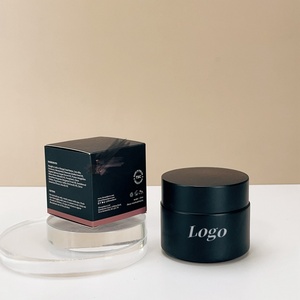 Pot en verre noir mat 5g 10g 15g 20g 50g 100g en promotion – Bouteille d'emballage cosmétique noire pour crème visage avec emballage boîte - Product Image 6