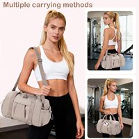 Sac de sport léger en polyester pour femme avec compartiment pour tapis de yoga et poches séparées pour chaussures et vêtements mouillés, idéal pour la danse, le yoga et l'entraînement