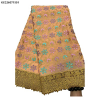 Kain Lace Swiss Kering 100% Katun Terbaru, Bordir Afrika, Kain Voile Katun dengan Batu