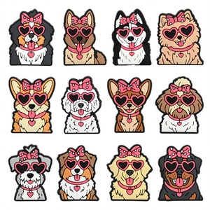<span class=keywords><strong>Lilu</strong></span> Lindos Dijes de Goma Suave para Zapatos de Mascotas con Diseño de Dibujos Animados, DIY, Corazón, Gafas de Sol y Lazo, Lengua Rosa, Accesorios Decorativos Unisex - Product Image 2