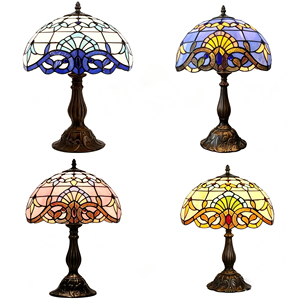 Lampe en verre teinté Cathedra de 12 pouces, design européen, fabriquée à la main, style baroque, ampoule E27, protection oculaire, fournie par l'usine chinoise - Product Image 1