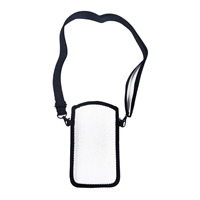 Étui de téléphone en cuir avec cordon et fermoir, blanc, imprimé par transfert thermique, 12*20CM, pour loisirs et voyages, protection pour téléphone, collection Printemps 2024, en stock