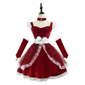 Super Cute Sparkling Princess Christmas Dress Claret A-Line Tulle Empire Waist Sweetheart Neckline Live Streaming Costume - Product Image 5