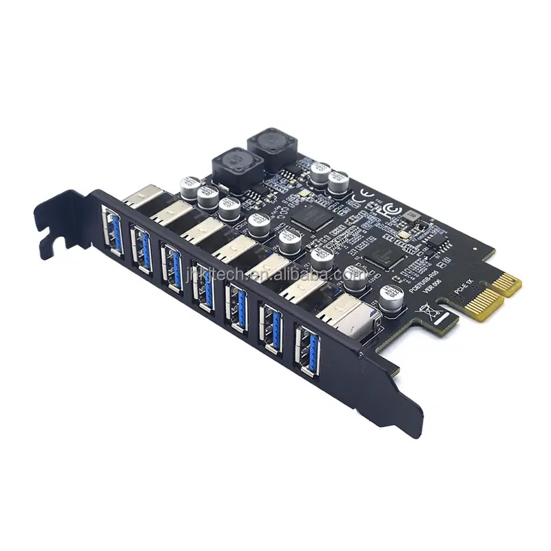 USB PCIe adaptörü 7 port USB 3 Hub PCI e adaptörü PCI express USB3 denetleyici USB3.0 PCI-e genişletme kartı kart masaüstü için