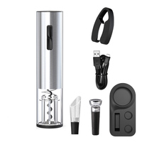 Ensemble ouvre-bouteille de vin électrique rechargeable de luxe boîte-cadeau avec logo personnalisé avec aérateur et verseur