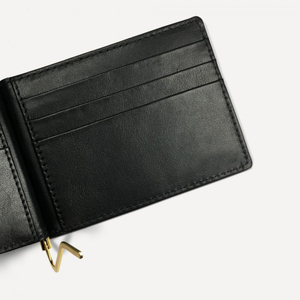 กระเป๋าสตางค์หนังแบบพับสองตอนสำหรับผู้ชาย พร้อมที่หนีบเงิน ขายส่ง - Product Image 3