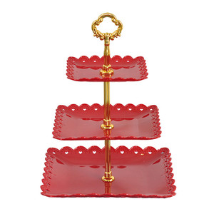 Boda blanco negro plástico 3 niveles taza pastel soporte de lujo pastel de boda soportes para eventos pasteles de boda decoración - Product Image 1