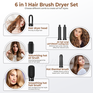Sèche-<span class=keywords><strong>cheveux</strong></span> professionnel 6-en-1 multi-styles Coanda à enroulement automatique, 1000W haute vitesse, <span class=keywords><strong>pour</strong></span> <span class=keywords><strong>boucler</strong></span> et coiffer en une seule étape - Product Image 3