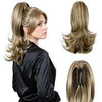 Extensions de queue de cheval synthétiques longues et lisses D.S Hair, à clipser, pour les fournitures de salon