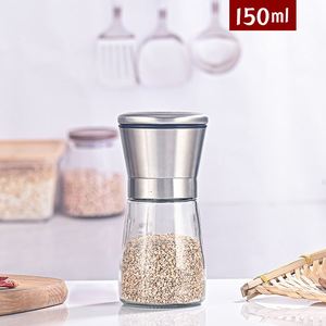 Molinillo de vidrio ecológico para <span class=keywords><strong>pimienta</strong></span> y sal marina, trituradora de especias con tapa de acero inoxidable, molino de sal y <span class=keywords><strong>pimienta</strong></span>, 180ml - Product Image 3