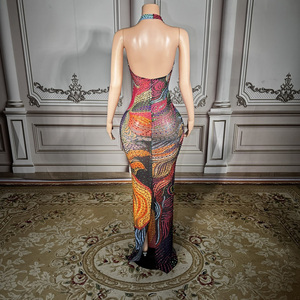 Novance Y5442 Prodotti all'Ingrosso Abito da Sera Lungo <span class=keywords><strong>Sexy</strong></span> con Schiena Scoperta Vestito da Donna con Strass Scintillanti per Compleanno - Product Image 3