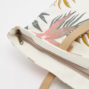 Bolsa de Compras de Lona de Algodón Orgánico Reutilizable de Primera Calidad con Estampado Completo, Asa de Cuero y Precio Comparativo - Product Image 3