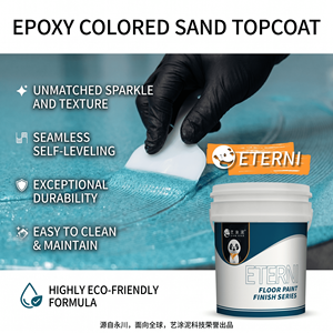 Revêtement de sol époxy résistant aux produits chimiques ETERNI, auto-nivelant, résine sable, couleurs personnalisées, peinture résistante aux chocs 98% - Product Image 1