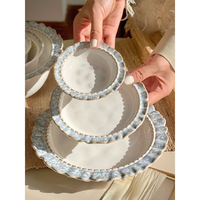 Franse Retro Classic Servies Set High-End Keramische Soep En Rijstkommen Luxe Eenvoudige Koffiekopjes Borden Servieset