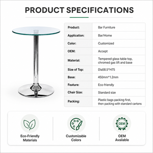 ที่ยกแก๊สและฐานโต๊ะกลางแจ้งบาร์ปาร์ตี้กระจกนิรภัย - Product Image 4