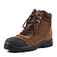 Bottes de travail montantes antidérapantes tricolores avec fermeture éclair, embout en acier, semelle extérieure en PU+caoutchouc, doublure en maille, unisexe, toutes saisons, pour usine et industrie