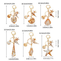 Porte-clés en résine style marin, bijoux marins, pendentif coquillage étoile de mer, breloque océan, souvenirs de plage, ornement de sac à main, cadeau de vacances