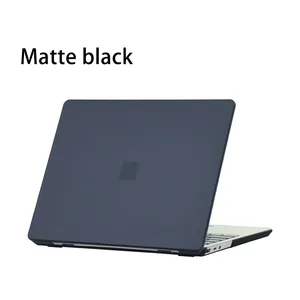 Casing cangkang Super untuk Permukaan Laptop 3 4 5 pelindung penutup penuh warna hitam bening