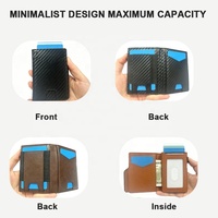 Portefeuille Pop-up Anti-RFID en Aluminium Métallique, Porte-cartes de Crédit Fin et Minimaliste, Logo Personnalisé, Fabrication OEM
