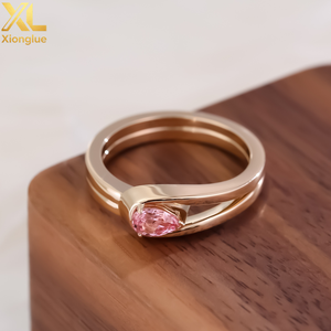 <b>Top</b> Craftmanship Solitaire Rings 18K Gold Plated Lab Gemstones Ring Special Gemstone Charms Pink Colors Unisex Jewelry - Product Image 4