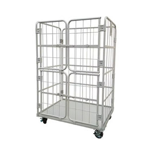 Mracking ağır depo istifleme depolama süpermarket lojistik arabası rulo konteynerler tekerlek ile 4 taraf rulo kafes - Product Image 1