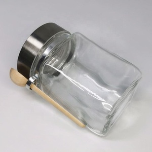 Recipientes de Vidrio Cuadrados Transparentes Herméticos con Tapas Metálicas para Cocina, Almacenamiento de Hierbas, Especias, Dulces, Sal y Pimienta - Product Image 5