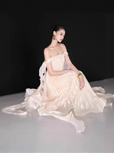 Abito Lungo da Donna Sexy con Spalle Scoperte <span class=keywords><strong>e</strong></span> <span class=keywords><strong>Top</strong></span> <span class=keywords><strong>a</strong></span> Tubo Intrecciato, Stile Europeo Americano, Antistatico, <span class=keywords><strong>a</strong></span> <span class=keywords><strong>Vita</strong></span> <span class=keywords><strong>Alta</strong></span>, per Commercio Estero - Product Image 4