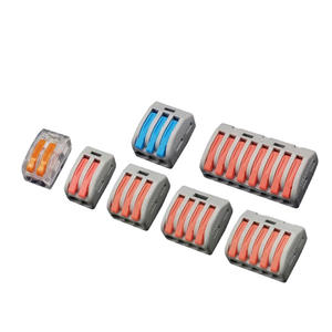 Bloques de terminales Fanlian 212 213 214 tipo resorte, material PBT, conector de cableado de conexión rápida para accesorios de iluminación eléctrica - Product Image 1