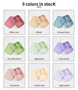 Boîte à lunch bento en silicone de qualité alimentaire sans BPA, 3 compartiments, compatible micro-ondes, avec trous de ventilation pour la conservation de la chaleur, étanche aux fuites - Product Image 4