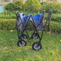 Carro Plegable de Acero de Cuatro Ruedas Reforzado OEM con Asa Extensible para Camping y Compras