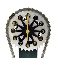 Horloge à engrenages rotatifs vintage, ornement de style antique, horloges de bureau, décoration de table moderne pour le salon, décoration de pièce vintage pour la maison