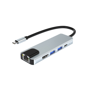 Interfaz USB <span class=keywords><strong>C</strong></span> 5 en 1 <span class=keywords><strong>Hub</strong></span> USB multifunción RJ45 100M PD Carga rápida <span class=keywords><strong>HDMI</strong></span> 4K USB3.0 <span class=keywords><strong>Tipo</strong></span> <span class=keywords><strong>C</strong></span> Estación de acoplamiento - Product Image 4
