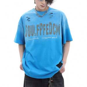 T-shirts surdimensionnés en coton 100% vintage imprimés sur mesure, effet usé, pour hommes, coupe ample et style streetwear - Product Image 5