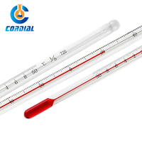 Thermomètre à mercure CORDIAL rouge pour alcool, thermomètre pour usage en laboratoire