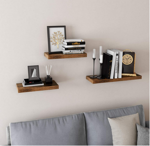 Estantes de Madera <span class=keywords><strong>para</strong></span> Pared, Ideales <span class=keywords><strong>para</strong></span> Baño, Dormitorio, Sala de Estar o Cocina, Estante Colgante <span class=keywords><strong>para</strong></span> <span class=keywords><strong>Libros</strong></span>/Almacenamiento/Decoración - Product Image 4