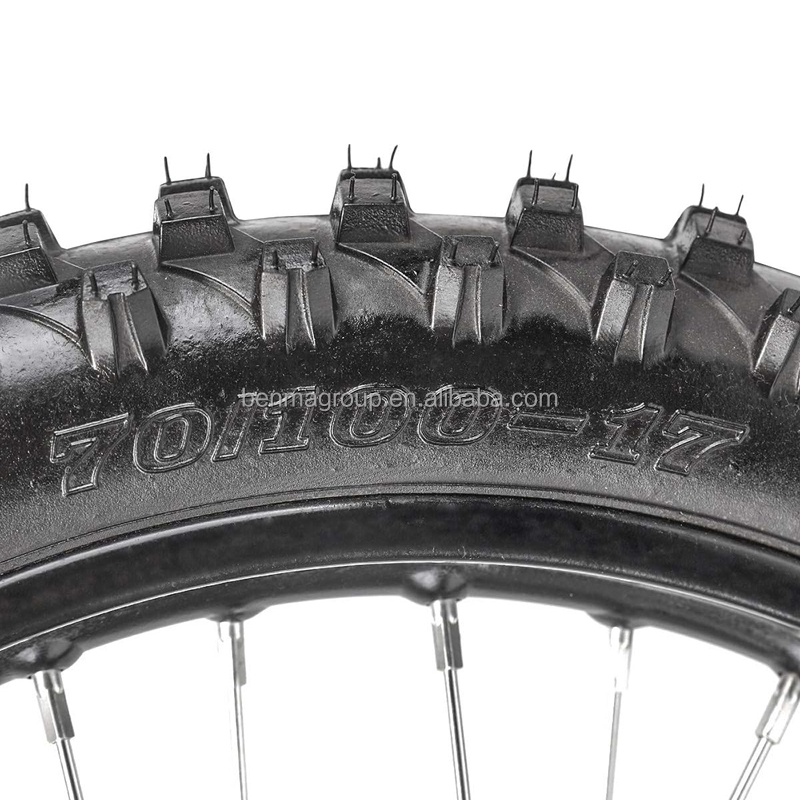 17" Front / 14" Rear Tire Wheel Set – 70/100-17 & 90/100-14 – Fits 125cc 140cc 150cc Pit Bikes