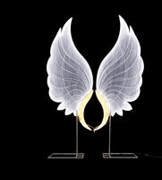 Vv399 Usine En Gros Toile De Fond Lumières Led Lumière Aile Décoration Led Fleurs Géantes Fête Événement Scène Décor Toile De Fond Stand