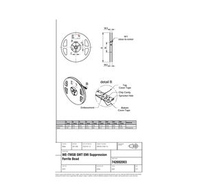 742692003 Perla di <span class=keywords><strong>ferrite</strong></span> WE-TMSB per soppressione 120 Ohm 200mA Wurth Elektronik su bobina per sistemi elettronici automobilistici - Product Image 6