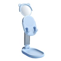 Support de téléphone de bureau avec miroir de maquillage, oreilles d'ours de dessin animé, support de téléphone portable pour tablette