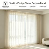 Tessuto Voile in Poliestere a Righe Verticali Intrecciate, Resistente alle Pieghe, per Tende Commerciali e Alberghiere, Fornitura Diretta dalla Fabbrica
