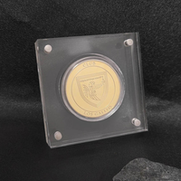 Étui de présentation en acrylique personnalisé 8x8, support magnétique en plexiglas pour pièces de monnaie, étui de présentation en acrylique pour pièces de monnaie commémoratives