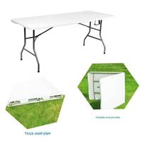 Table pliante moderne en HDPE, mobilier d'extérieur, imperméable, durable, légère, empilable, portable, idéale pour les expositions et les restaurants