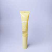Tube cosmétique PE couleur personnalisée avec interrupteur rotatif, applicateur de fard à joues floqué, capacité 10-25 ml pour soins de la peau, fard à paupières, crème pour les yeux