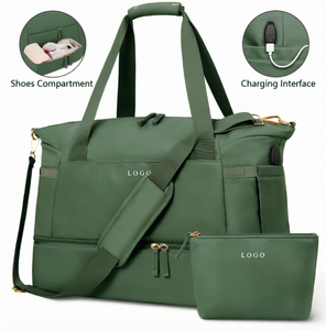Waterproof Sports <b>USB</b> <b>Charging</b> <b>Port</b> Travel Wet Pocket Shoe Compartment Women Men Fashion Gym Duffel Bag Large Capacity Polyester - Product Image 1