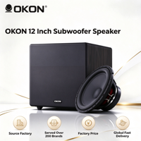 Caisson de basses actif OKON 12 pouces 200W de puissance de pointe, enceinte de basses en bois pour KTV, home cinéma, scène, boîte à basses fréquences, entrée RCA XLR
